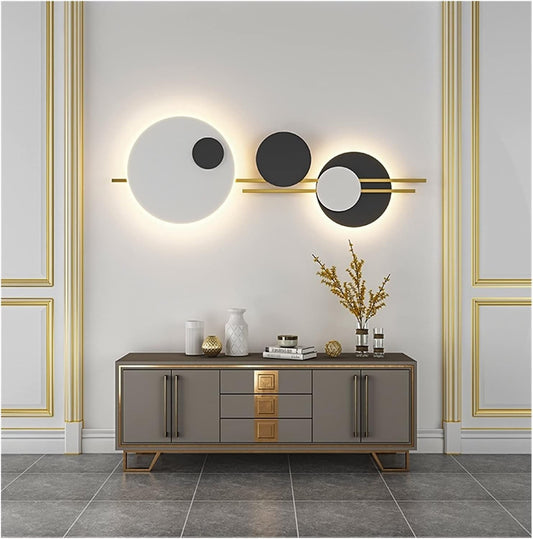 Applique murale LED ronde en métal blanc ou noir